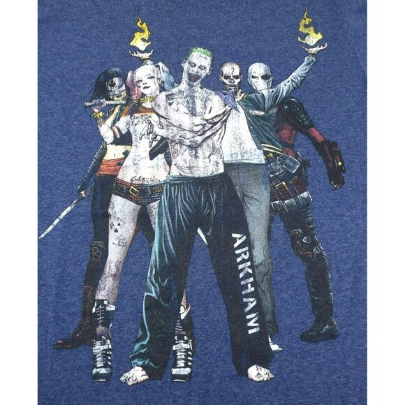 Arkham Horror Blue T-Shirt Suicide Squad Youth size M  JH937 - Picture 2 of 4